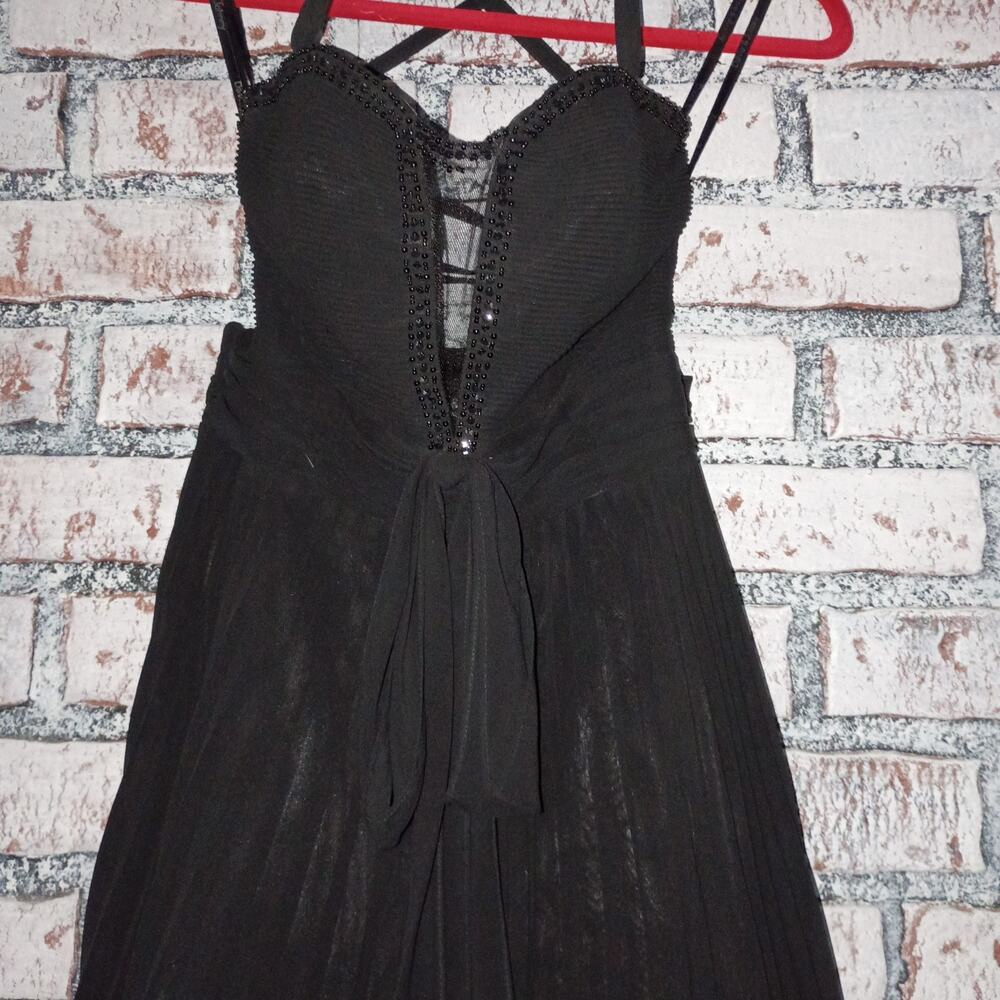 VTG Dave & Johnny Cocktail Dress Womens Size 6 Corset Bodice Beaded Whimsy Goth